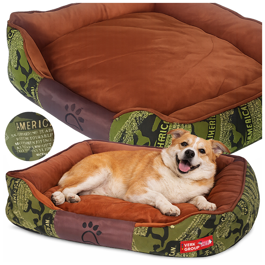 Plush Dog Bed Sofa for Medium Dogs Comfortable Fluffy Pet Lounger with Removable Pillow