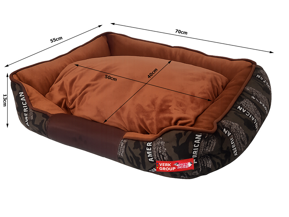 Dog Bed Sofa Soft Plush Pet Lounger for Medium Dogs 70x55cm, Grey