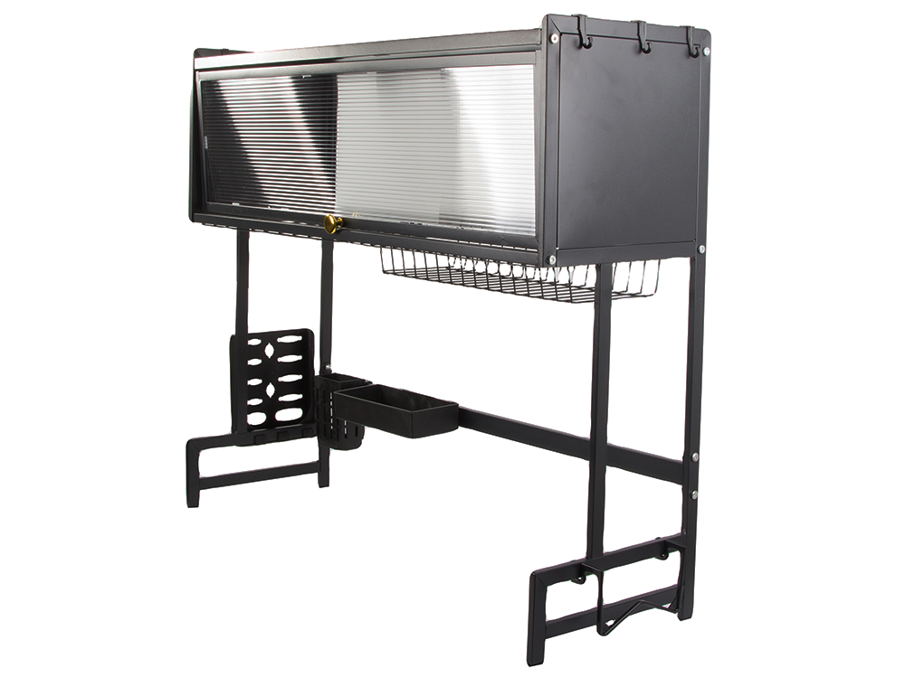 Over Sink Dish Drying Rack 85cm Kitchen Organizer Cabinet, Black