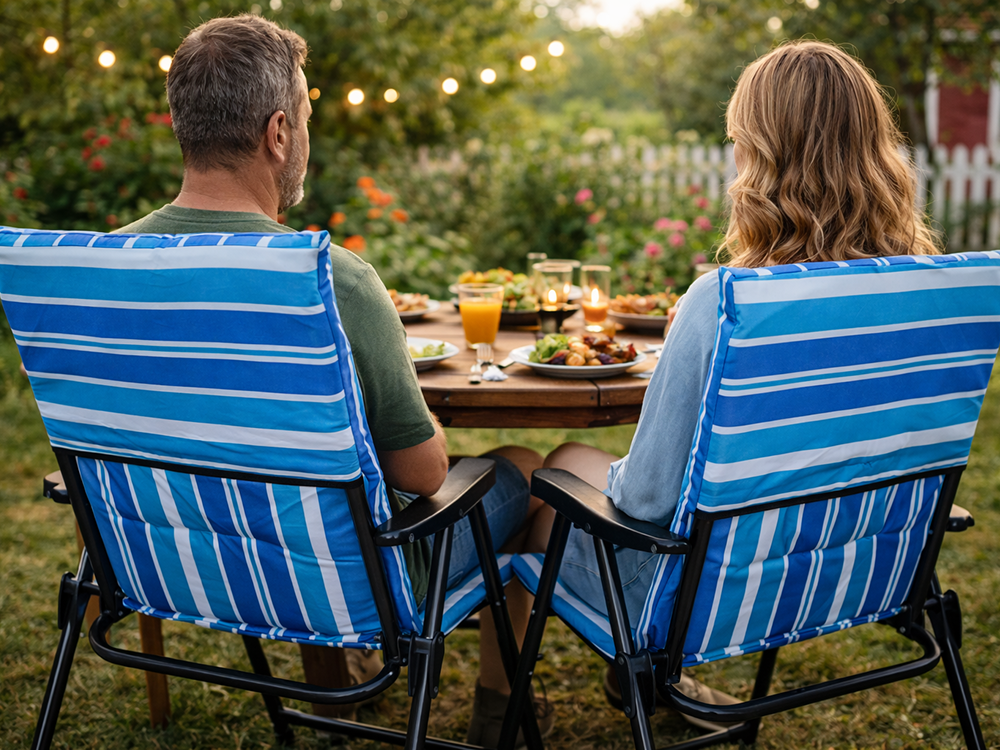 Lightweight Folding Camping Chair with Padded Seat for Beach and Garden