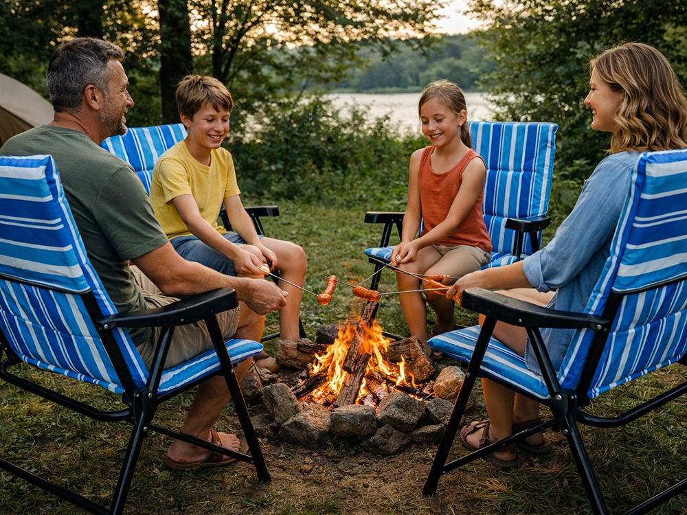 Lightweight Folding Camping Chair with Padded Seat for Beach and Garden