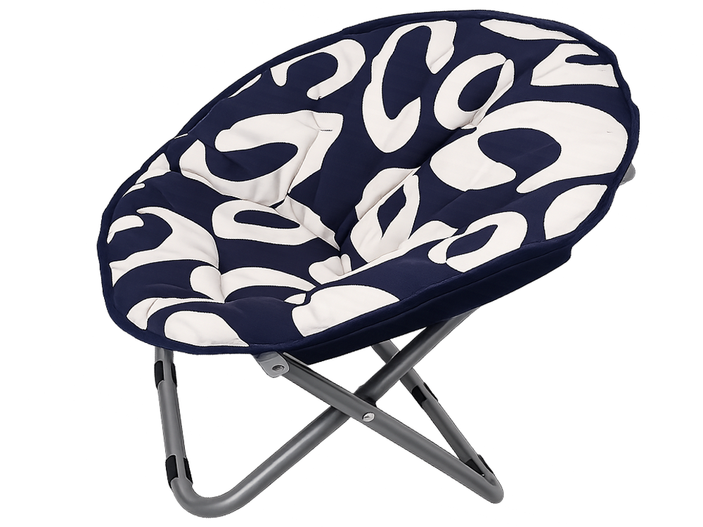 Kids Folding Moon Chair for Camping and Garden, Navy Blue