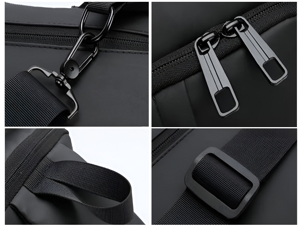 Anti-Theft Sling Bag with USB Port Waterproof Crossbody Backpack, Black