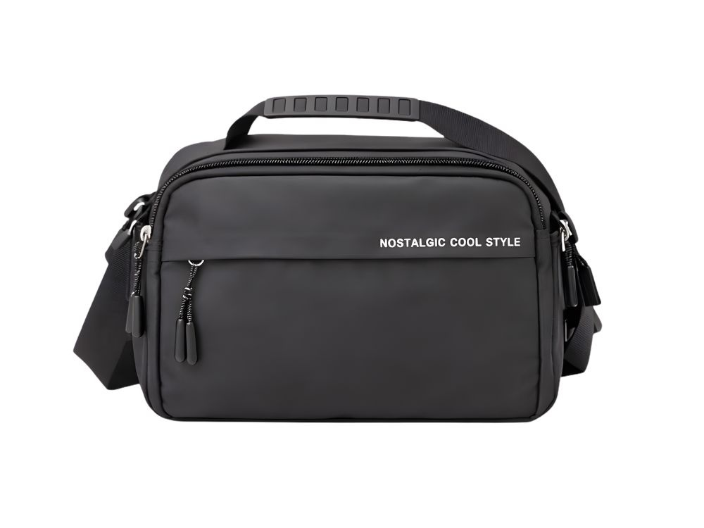 Men\'s Crossbody Shoulder Bag with Adjustable Strap, Black