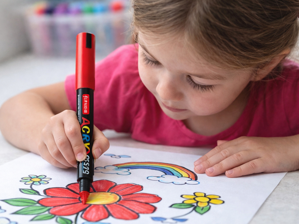 Acrylic Paint Pens Set 24 Waterproof Markers 4mm Tip for Art