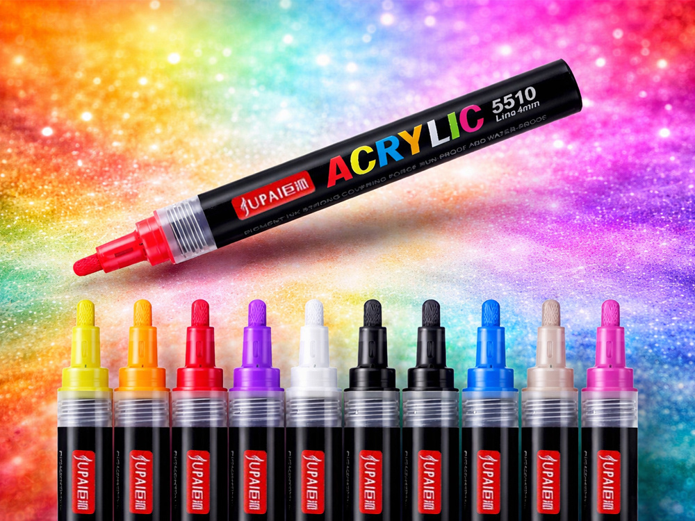 Acrylic Paint Pens Set 24 Waterproof Markers 4mm Tip for Art