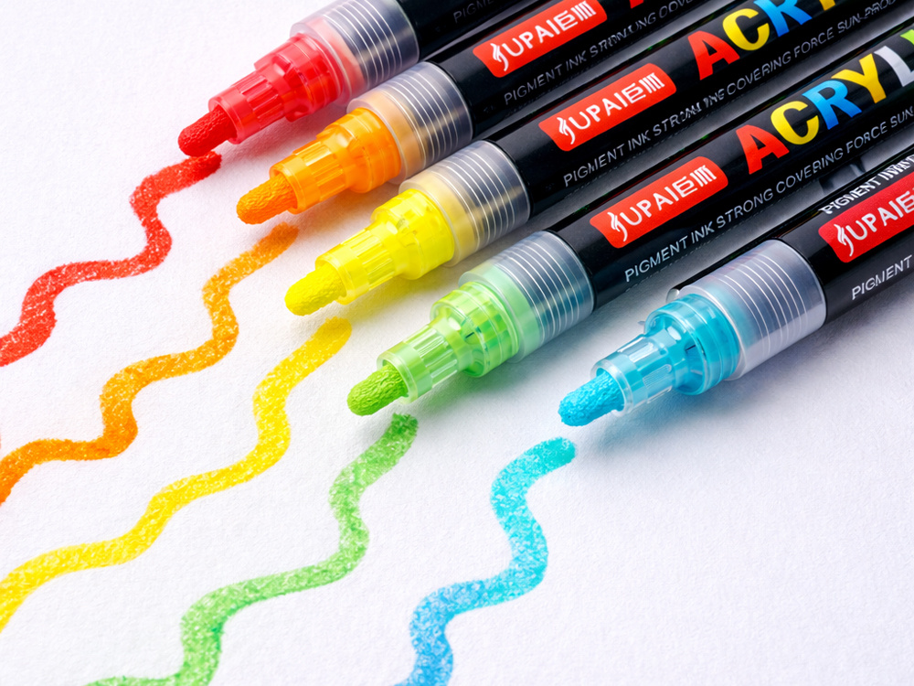 Acrylic Paint Pens Set 24 Waterproof Markers 4mm Tip for Art