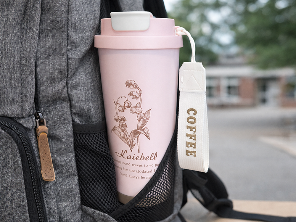 Insulated Tumbler with Straw 530ml Stainless Steel Travel Mug, Pink