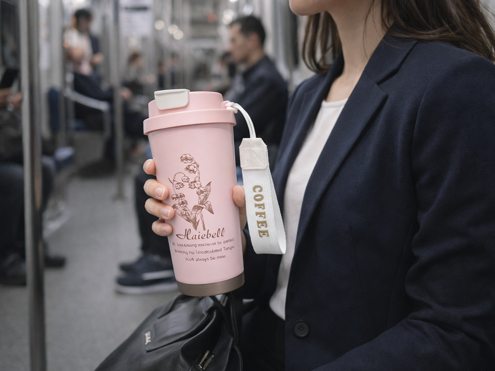 Insulated Tumbler with Straw 530ml Stainless Steel Travel Mug, Pink