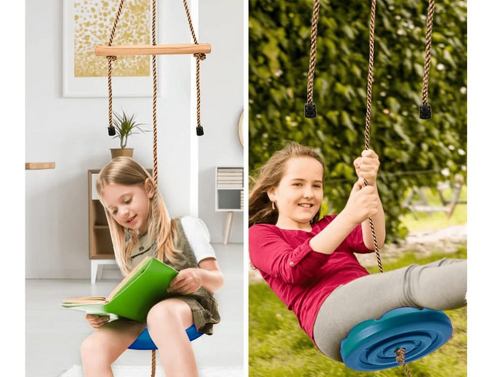 Kids Disc Tree Swing for Garden and Indoor Use, Blue
