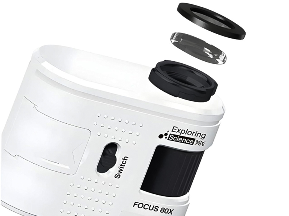 Compact Phone Microscope Clip 80x Zoom with LED and UV Light
