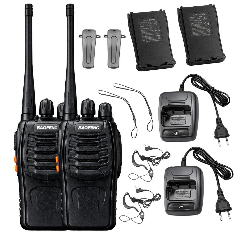 Walkie Talkies Baofeng BF-888S Set 8km Range 1500mAh, Black