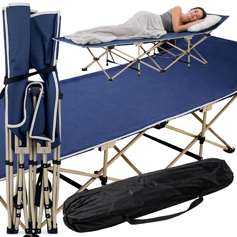 Folding Camping Bed Portable Travel Cot with Carry Bag, Blue