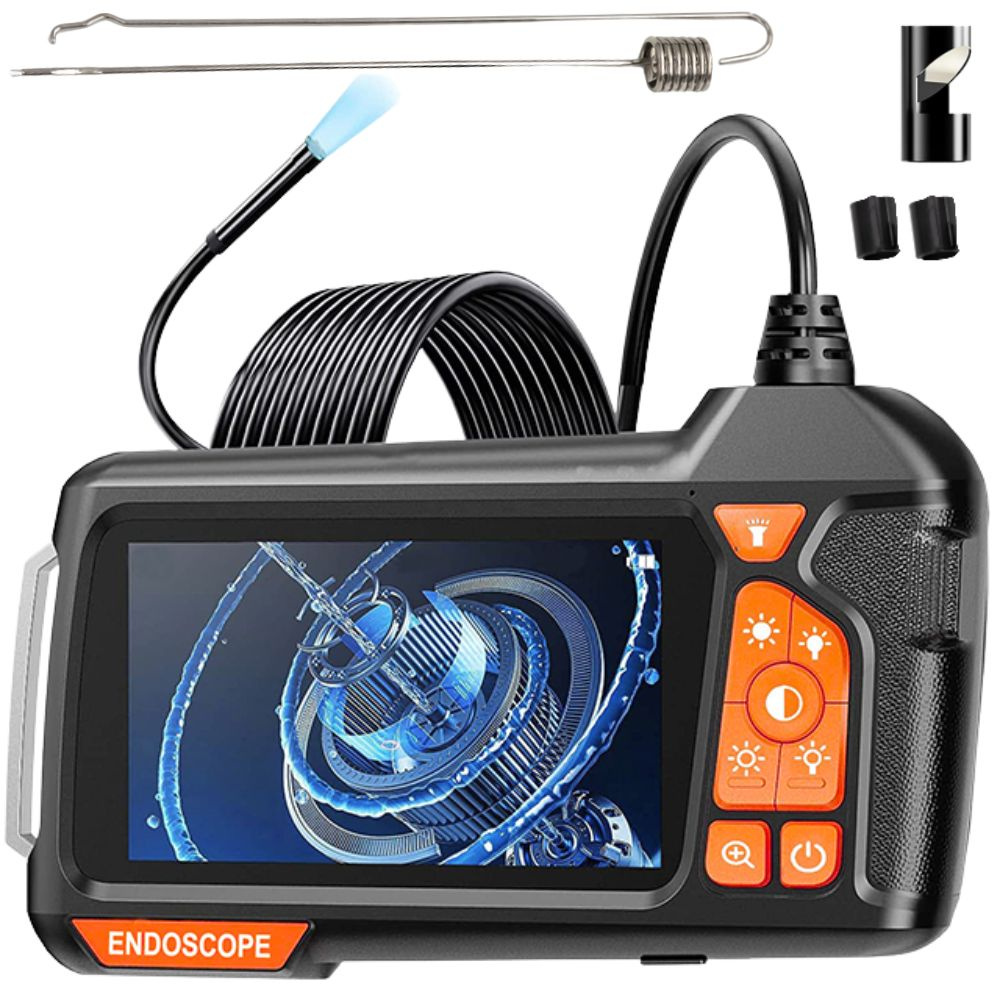 Endoscope Inspection Camera HD 5m IP67 LCD Display USB-C, Black