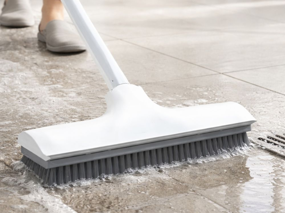 2-in-1 Floor Squeegee with Brush and Adjustable Handle (2)