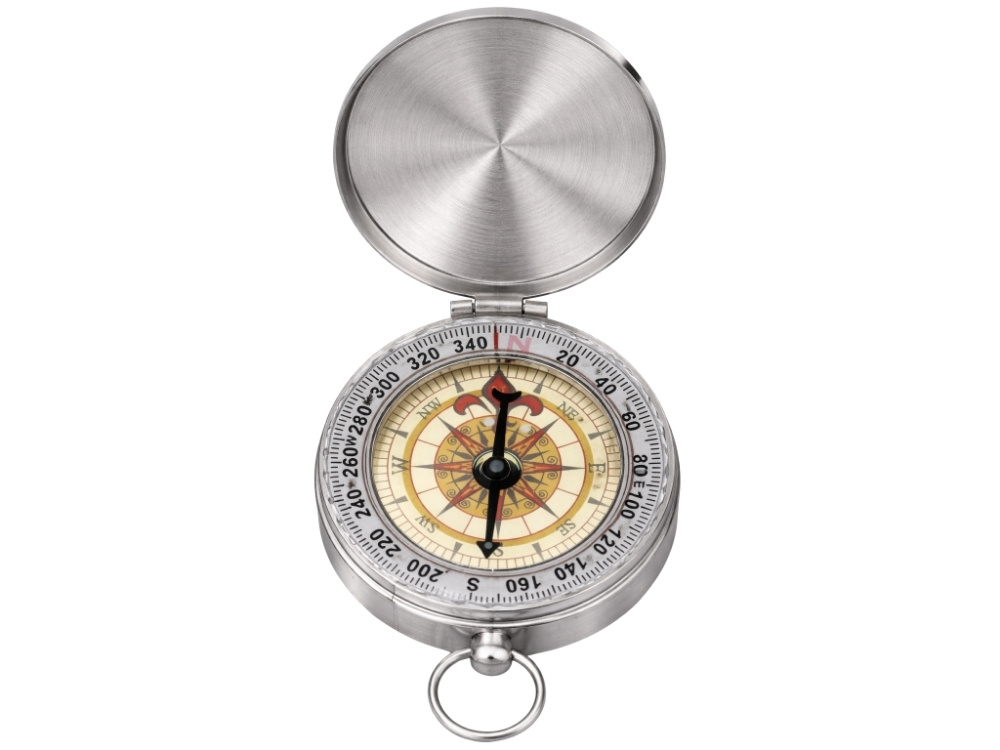 Pocket Fluorescent Compass for Hiking and Survival, Silver