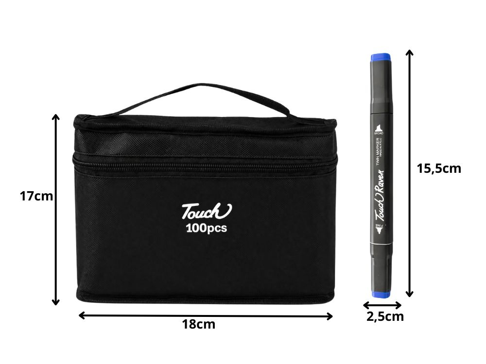 100 Dual Tip Alcohol Markers Set Art Pens with Carrying Case
