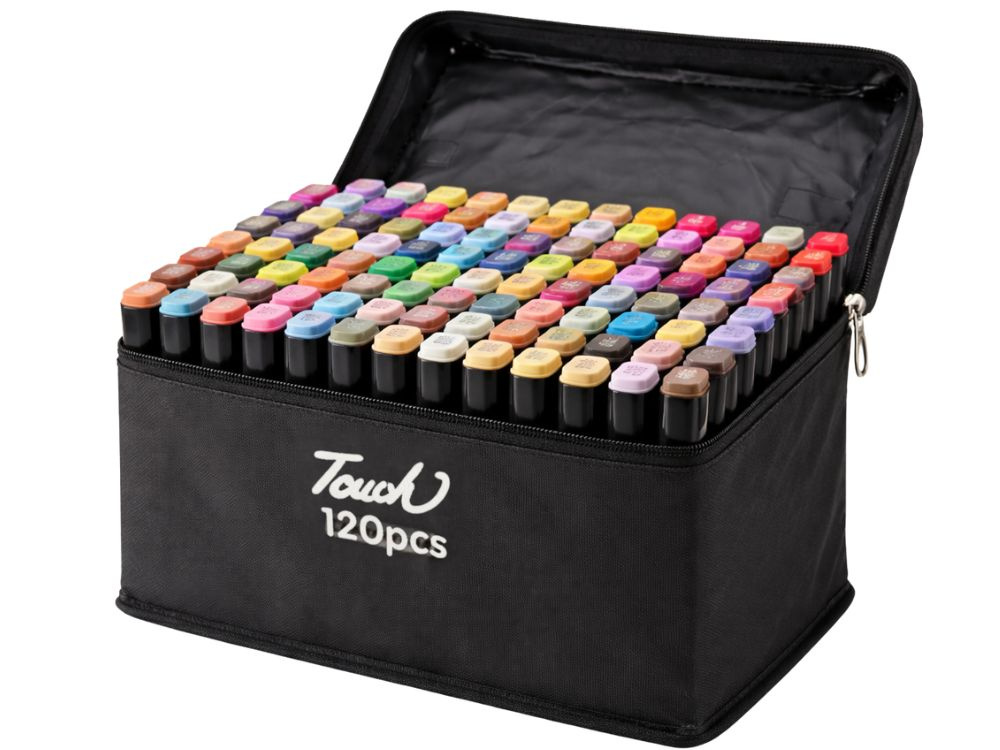 Touch Alcohol Markers Set 120 Pieces Dual Tip Art Pens with Case
