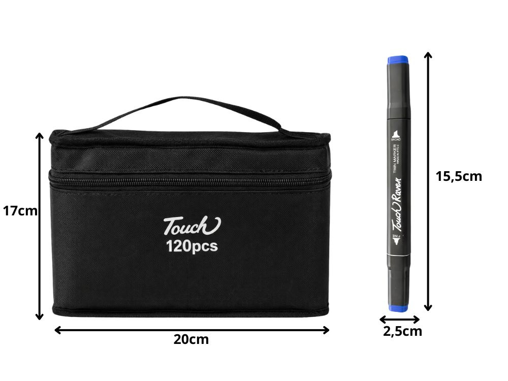 Touch Alcohol Markers Set 120 Pieces Dual Tip Art Pens with Case