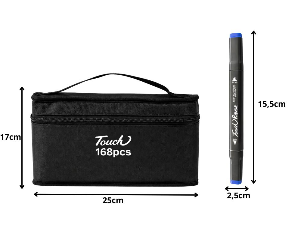 Touch Alcohol Markers Set 168 Pcs Double-Sided Pens with Case