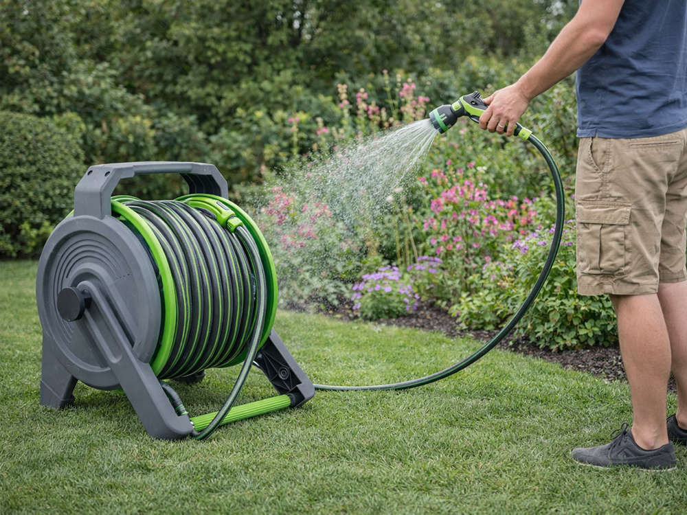 Garden Hose on Reel 40m 4-Layer Reinforced DIVO