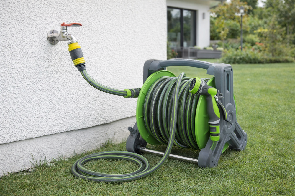 Retractable Garden Hose Reel 20m Half Inch 4-Layer DIVO
