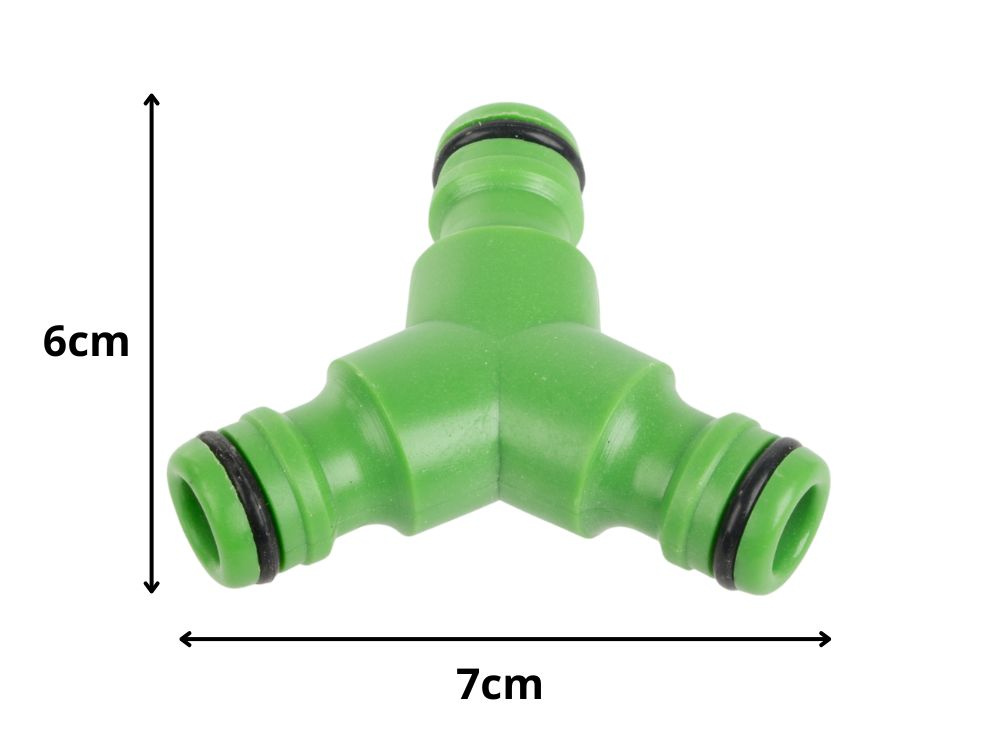 2-Way Garden Hose Splitter Y Connector DIVO, Green-Black