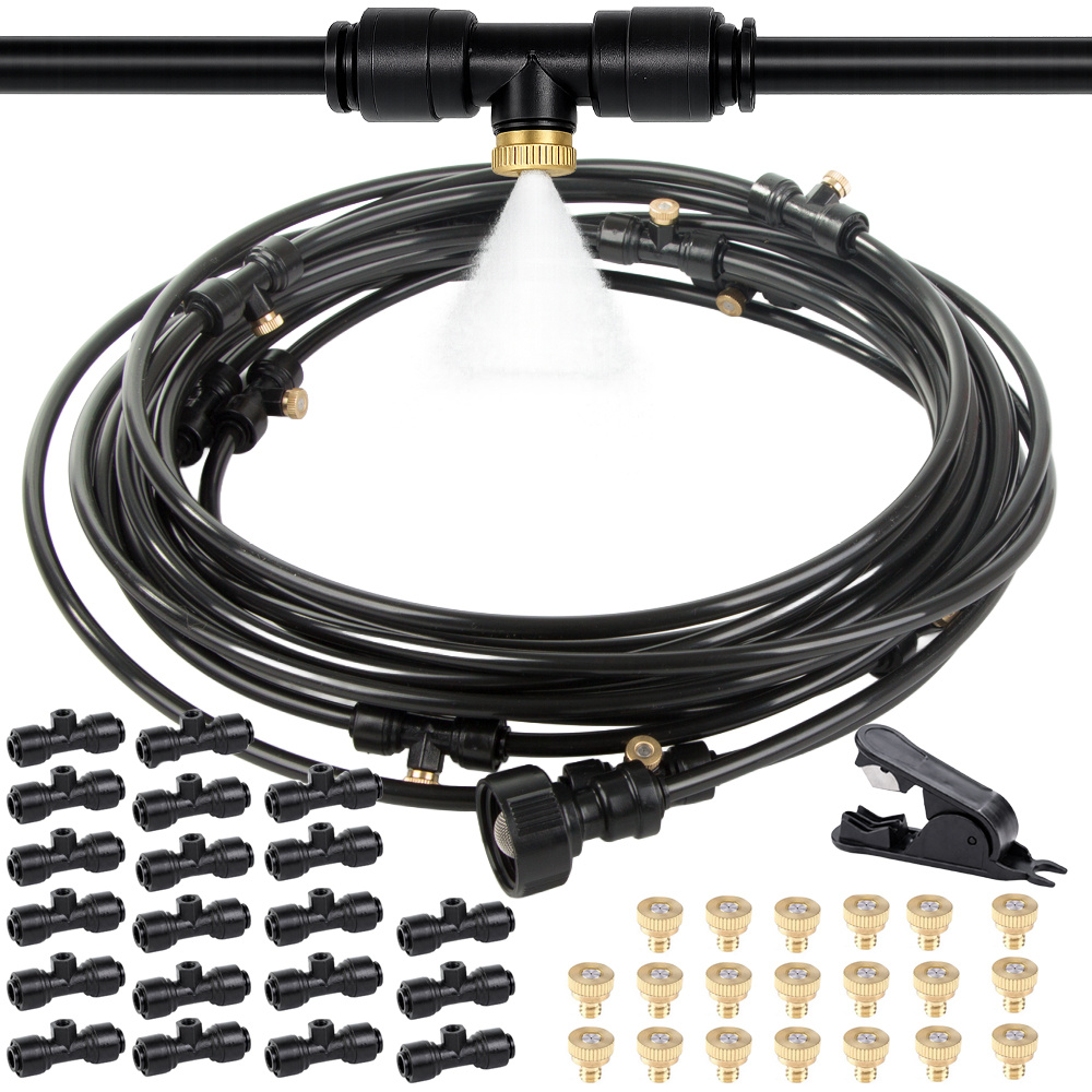 Automatic Garden Irrigation System and Misting Water Curtain 15m, black