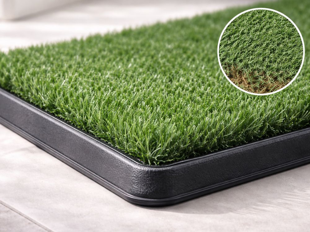 Puppy Training Potty Pad with Artificial Grass 3 Layers 50x40cm, Black-Green