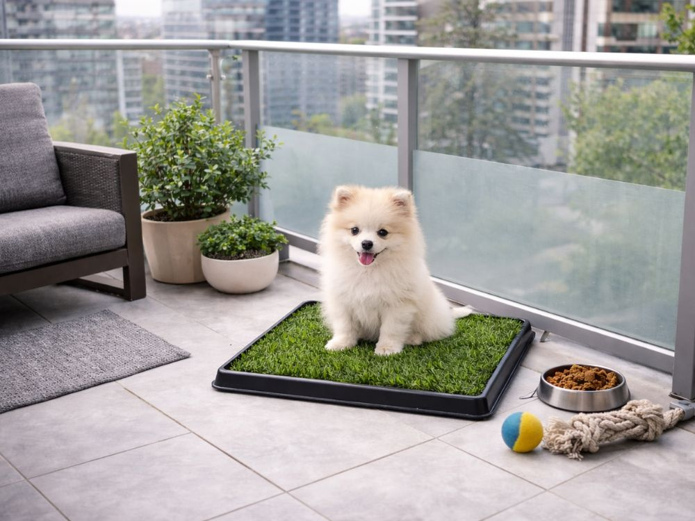 Puppy Training Potty Pad with Artificial Grass 3 Layers 50x40cm, Black-Green