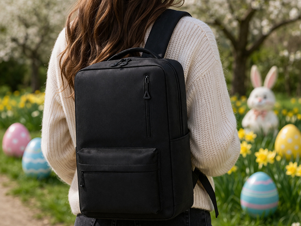 Large City Travel Backpack with USB Port 18-20L, Black