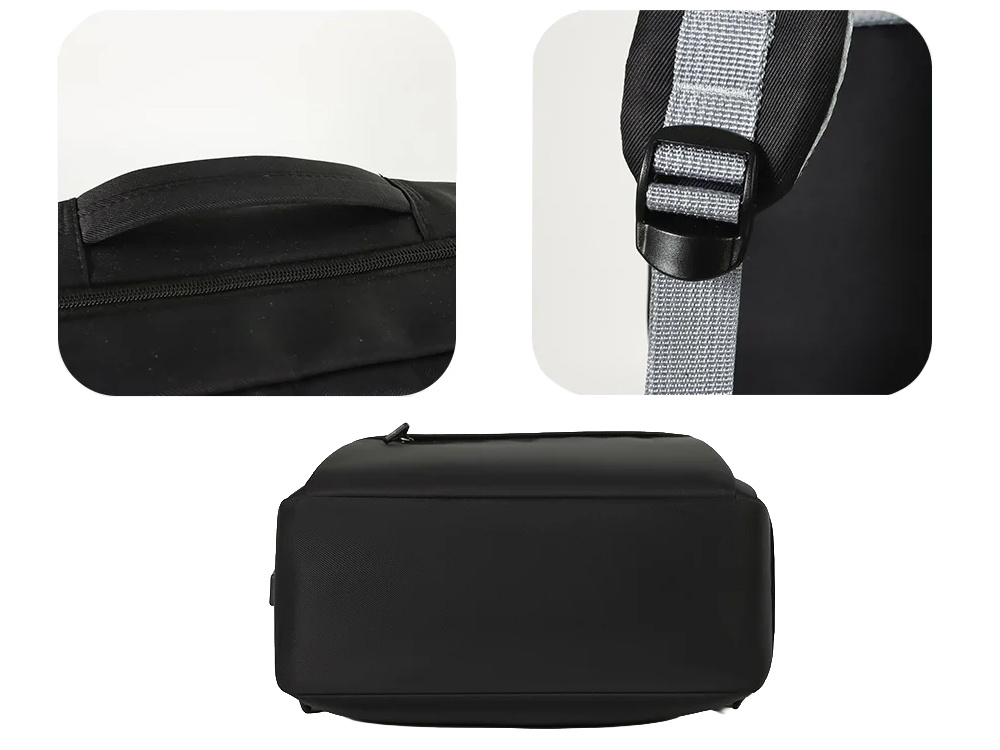 Large City Travel Backpack with USB Port 18-20L, Black