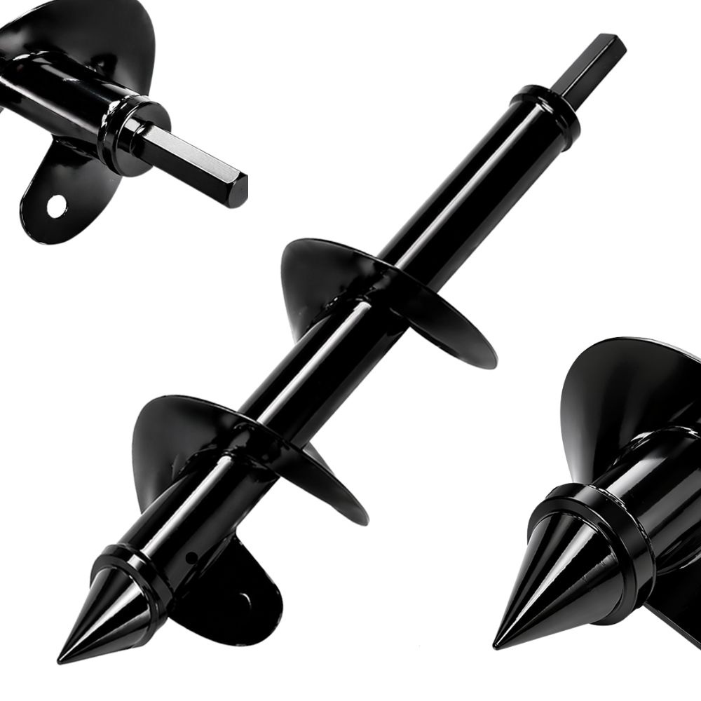 Garden Auger Drill Bit for Planting Earth Hole Borer 25cm, Black