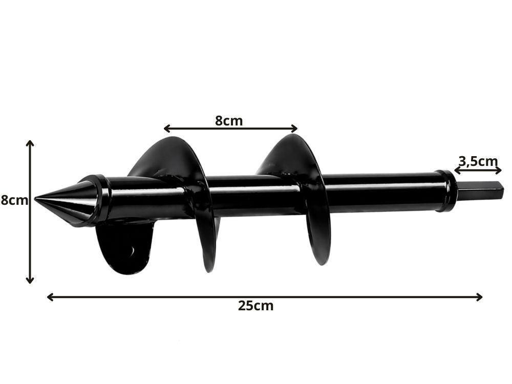 Garden Auger Drill Bit for Planting Earth Hole Borer 25cm, Black