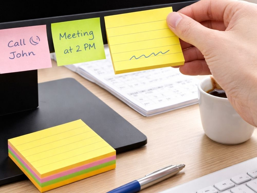 Lined Sticky Notes Memo Pad 100 Sheets 76x76mm, assorted colors