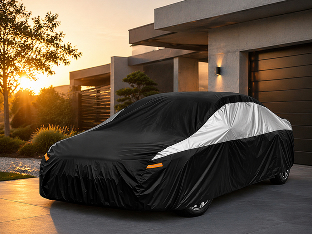 Waterproof Car Cover, Black/Grey, Size XL