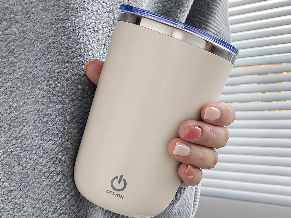 Self-Stirring Mug with USB Charging, 350ml, Beige