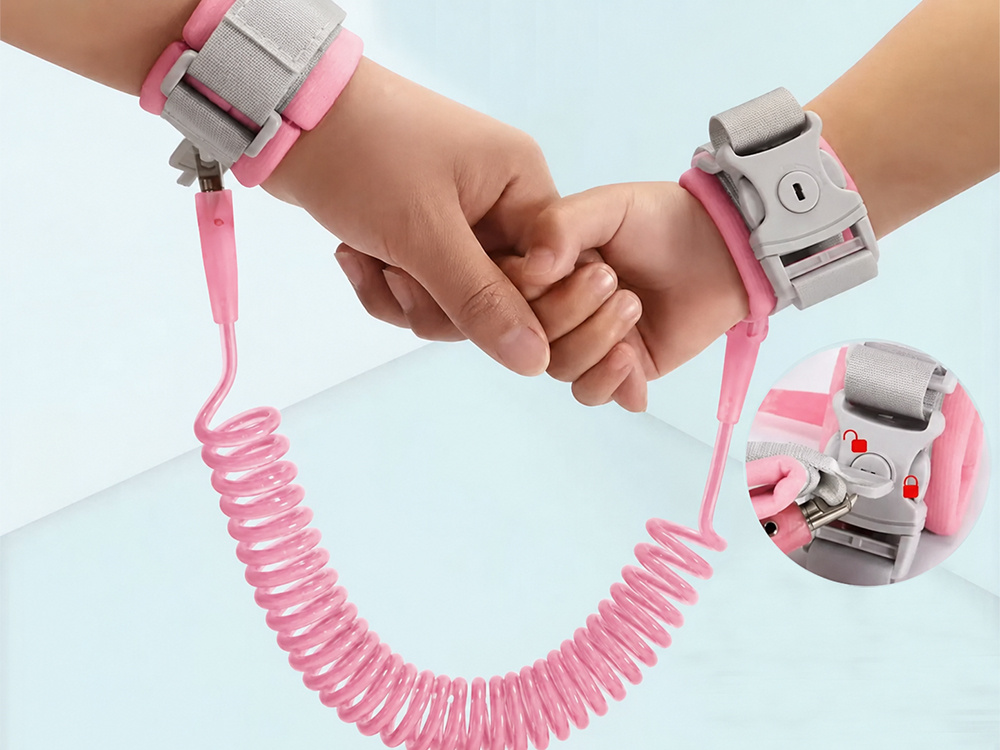 Anti-Lost Child Safety Harness and Wrist Link, Pink