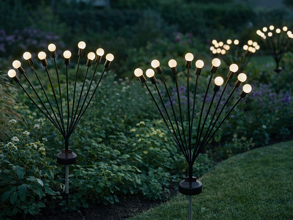 Dārza solārās lampas bumbiņas, 2 gab., 10 LED, 70 cm
