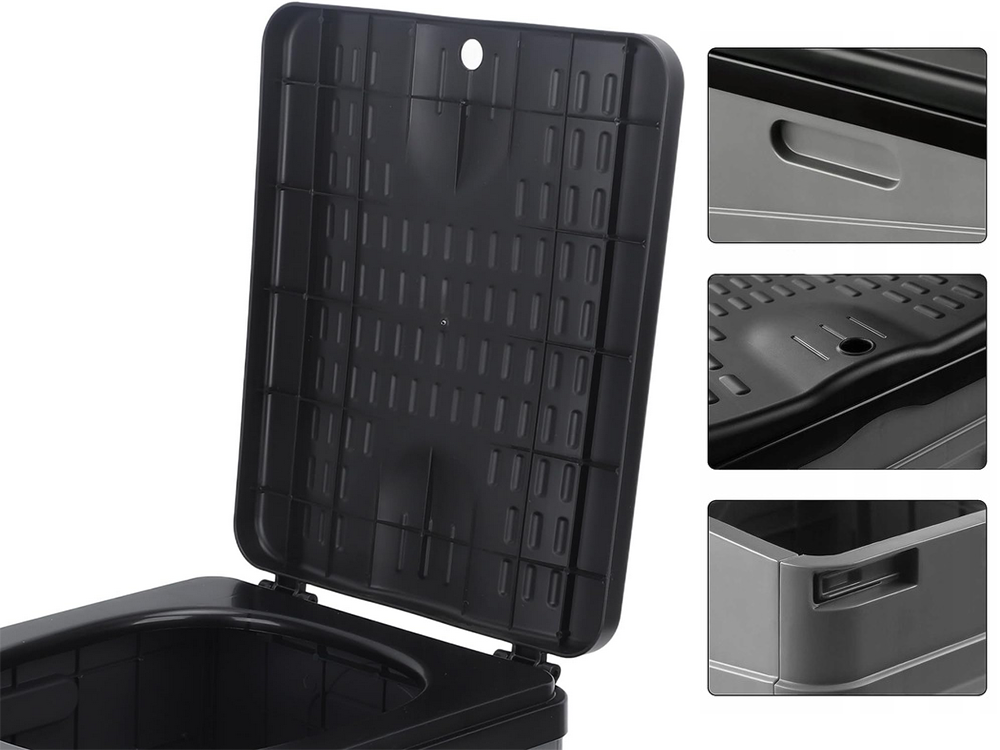 Portable Folding Camping Toilet, Black/Grey
