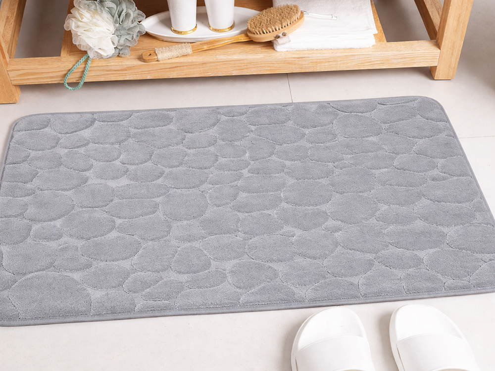 Soft Bathroom Rug 80x50 cm, Grey