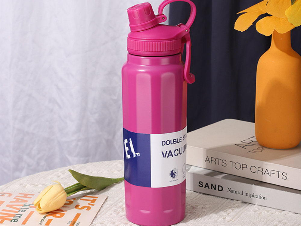 Thermos / Thermal Flask with Handle, 700ml, Pink