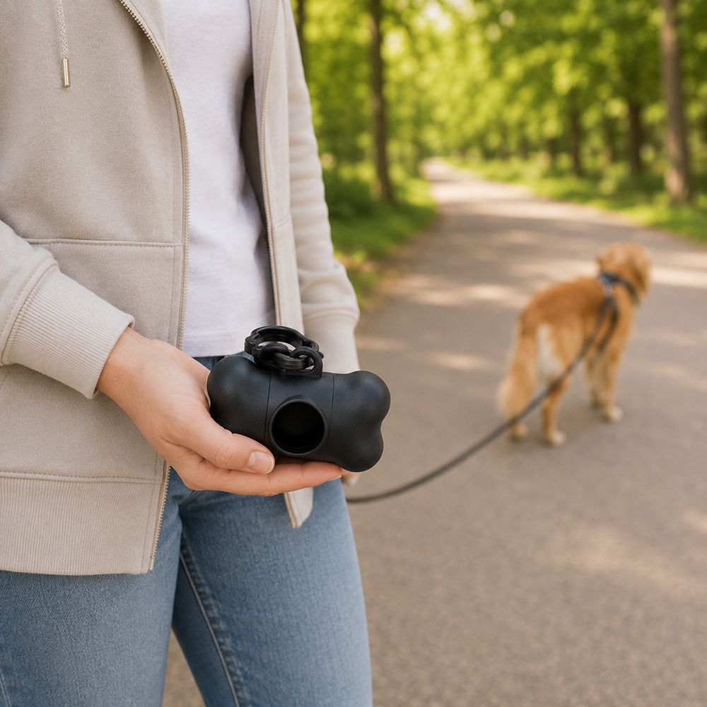 Dog Poop Bag Dispenser with One Roll of Bags