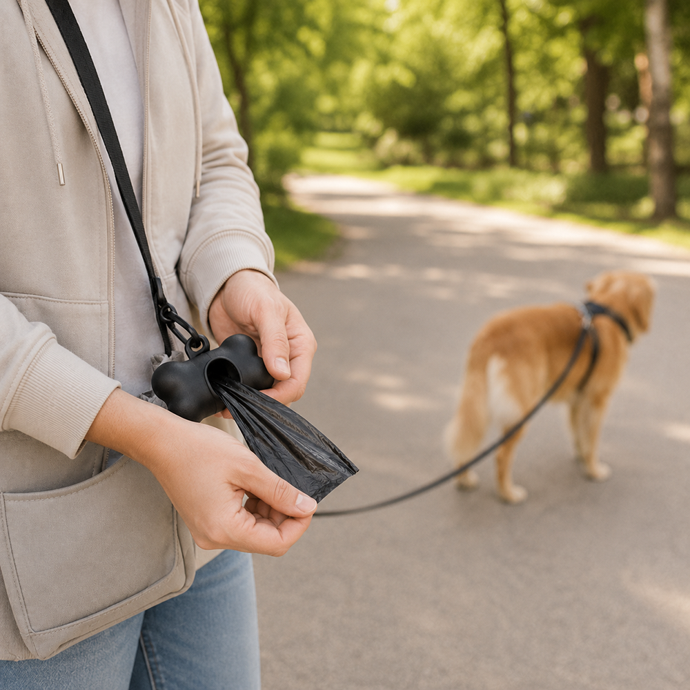Dog Poop Bag Dispenser with One Roll of Bags