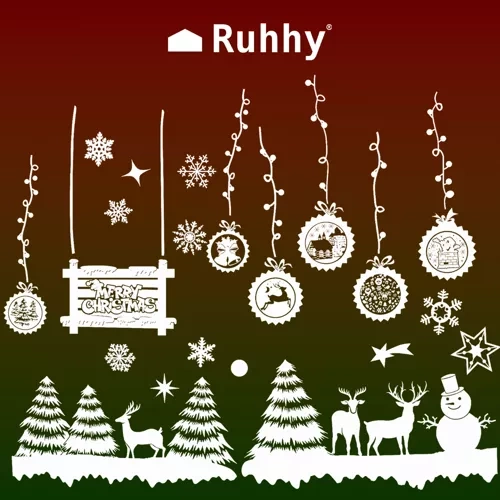 Ruhhy Christmas Window Stickers, 34 cm