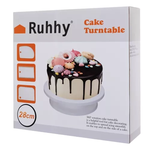 Cake Making Turntable Rotating Decorating Platform Stand Display with Pastry Spatulas