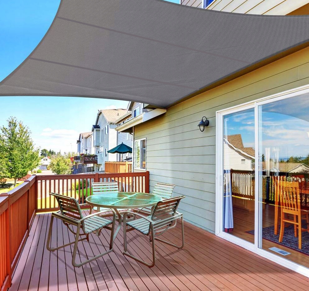 Gardlov 23143 Garden Patio Waterproof Sun Shade Sail Awning Canopy 3x4m, Gray (5)