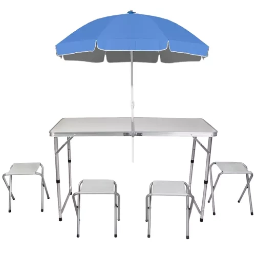 Trizand Camping Set: Folding Table and 4 Chairs