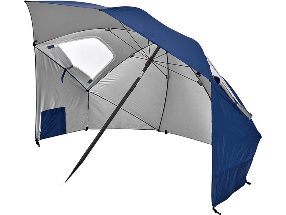 Folding 2-in-1 Beach Umbrella and Tent with UV Filter, 240 cm