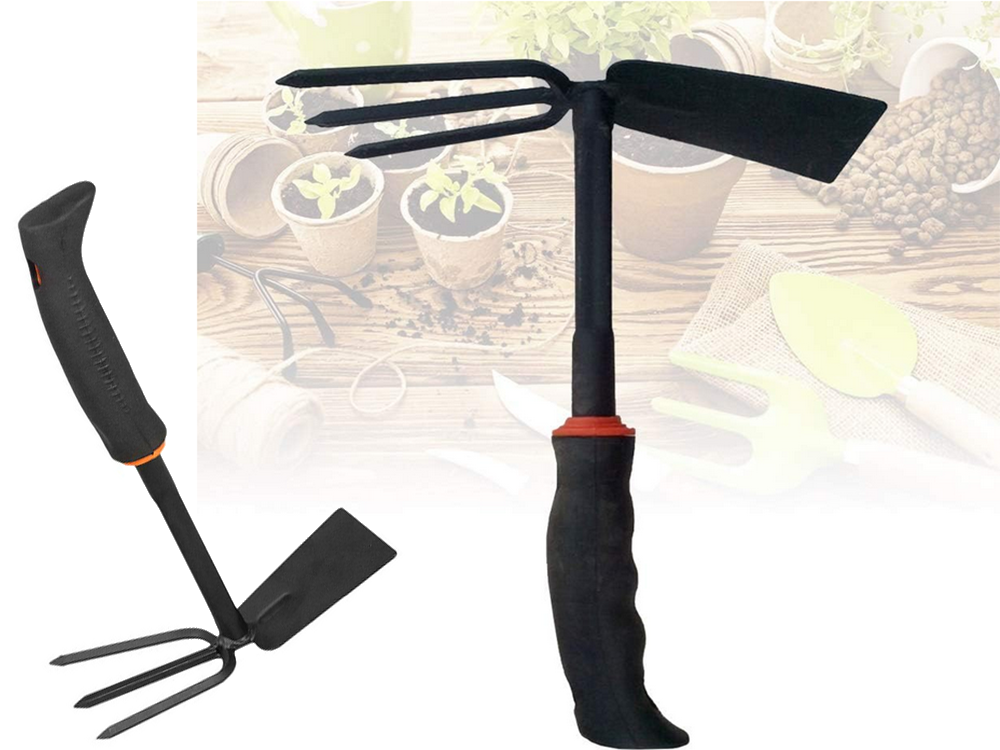Double-Sided Garden Hoe with Cultivator 27cm